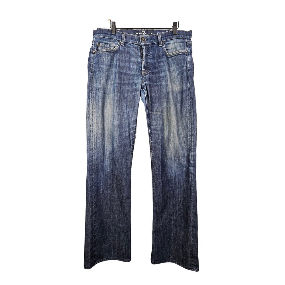 7 FOR ALL MANKIND MEN'S FADED WASH STRAIGHT-LEG JEANS – SIZE 33 – 1819060U 0800
